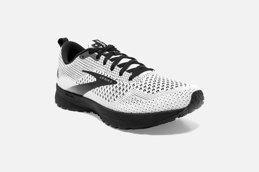 Brooks Revel 4 Road Running Shoes - Womens - White/Black - WJ8274319